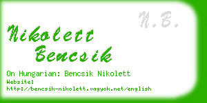 nikolett bencsik business card